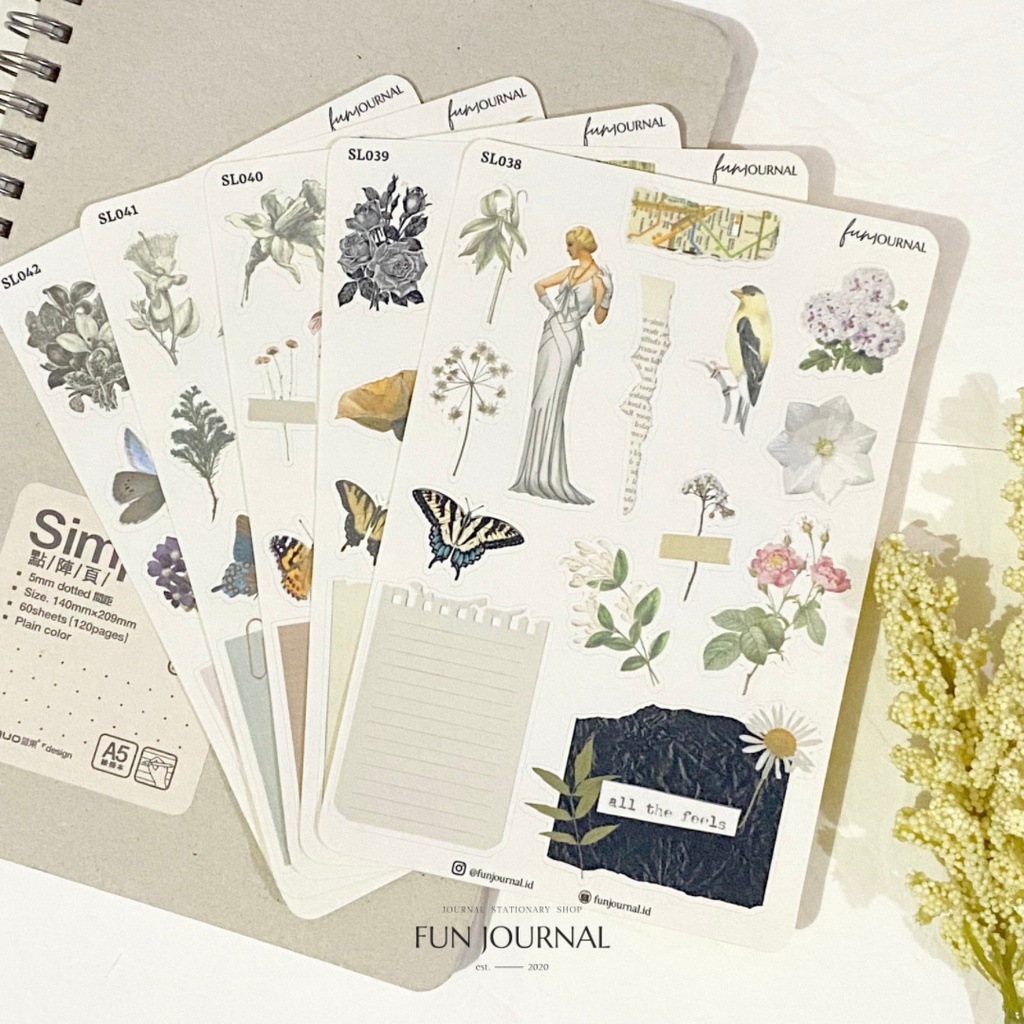 Jual VINTAGE EPHEMERA MINI JOURNAL STICKER SHEET UNTUK JOURNAL JURNAL ...