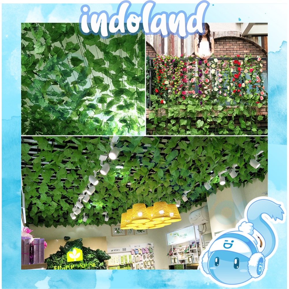 Jual Indoland Daun Rambat Ivy Lotus Anggur Imitasi Artificial Plastik