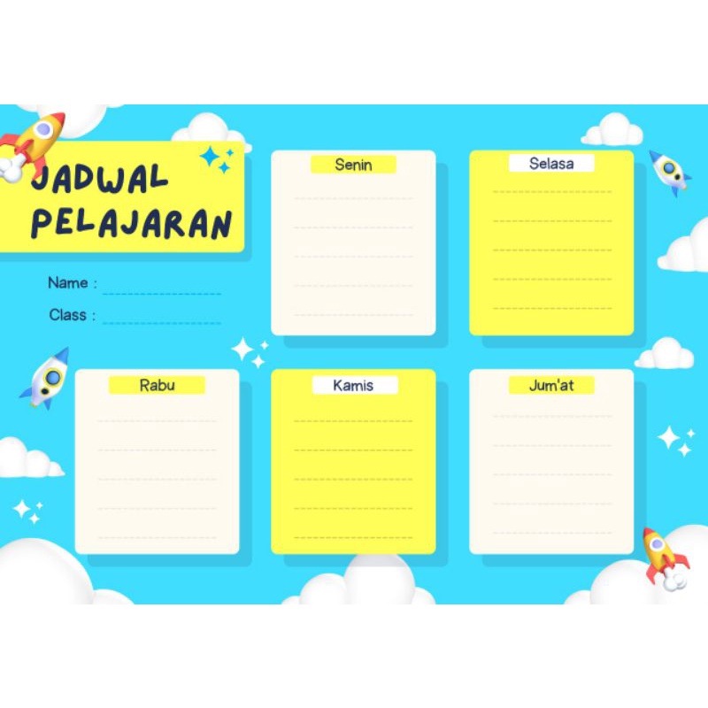 Jual Poster Jadwal Pelajaran Motif Cowok Poster Mata Pelajaran Wipe And