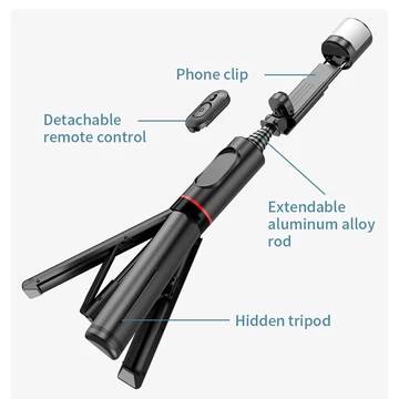 BESTOOL Q12S Tripod Mini Bluetooth Remote Fill Light 765mm Tongsis Holder Selfie Stick