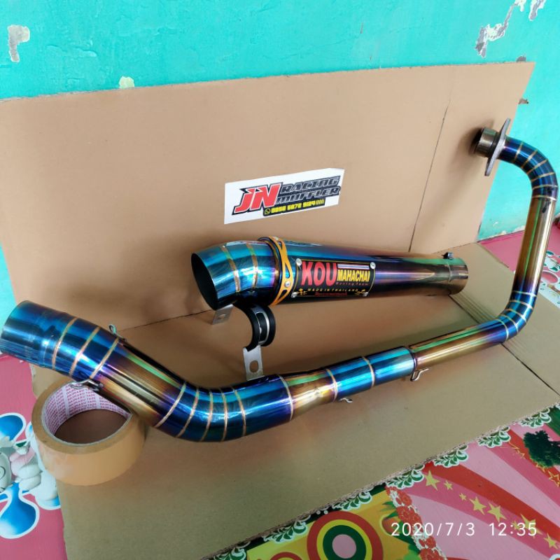 Jual Knalpot kou full bluemoon/bluegold full cacing vixion sonic cb new