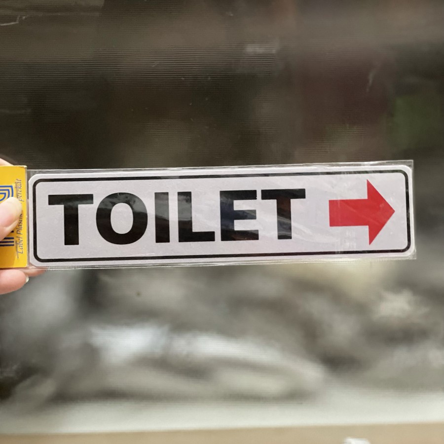 Jual Sticker stiker tempel tulisan toilet wc ke arah kiri atau kanan penunjuk toilet Shopee