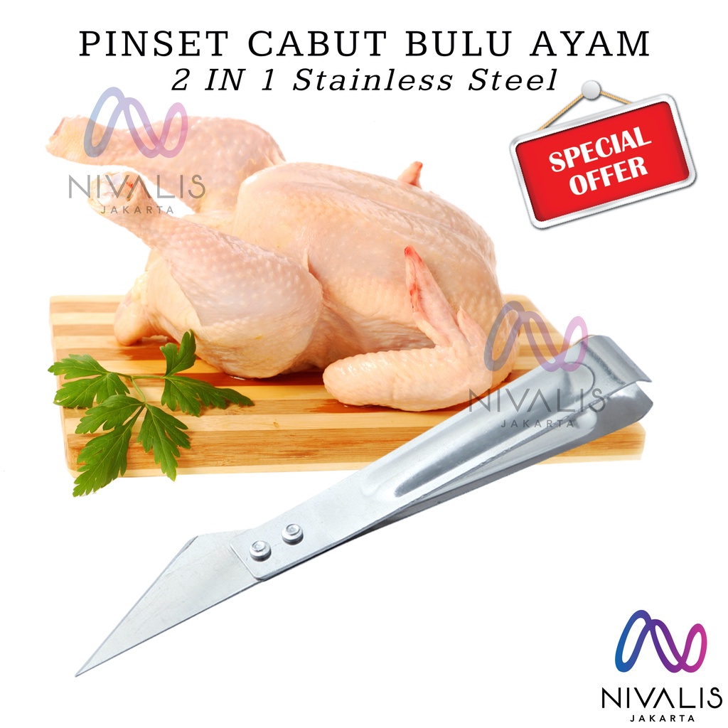 Jual NIVALIS JAKARTA ALAT CABUT BULU AYAM TULANG IKAN 2 IN 1 STAINLESS ...