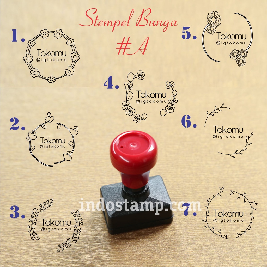 Jual stempel bunga flower desain logo fashion beauty toko flash ...