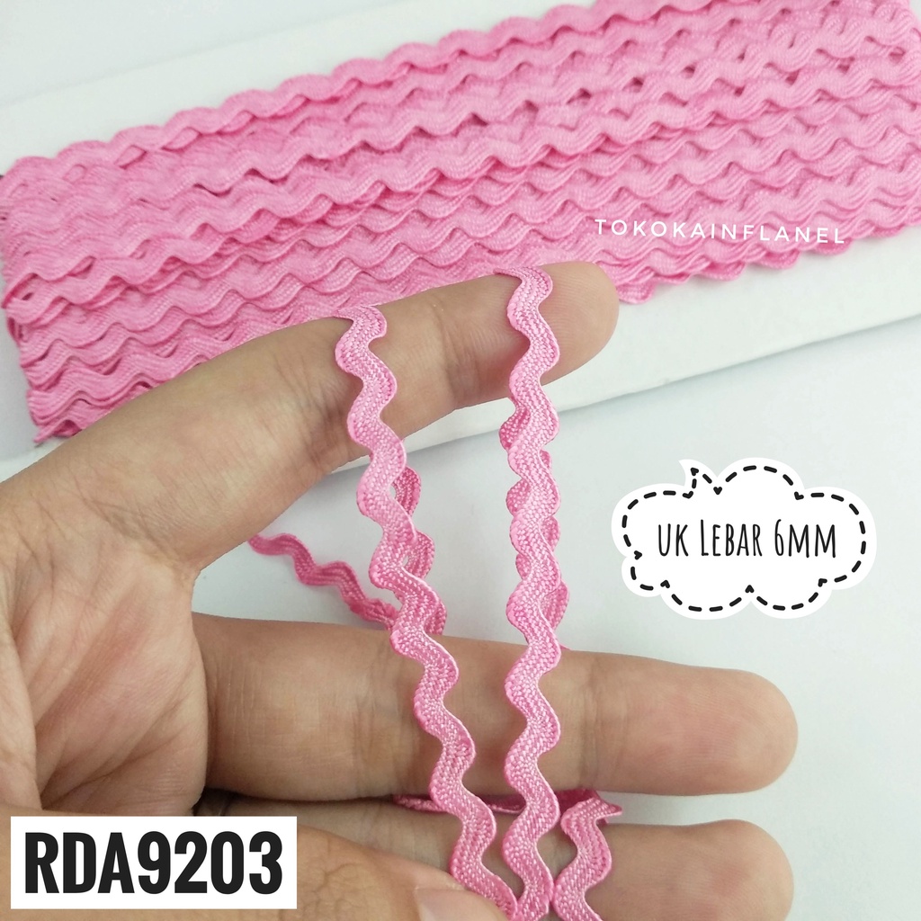 Jual Renda Biku / Renda Gelombang Kecil Pink Lebar 6mm RDA9203 (Per ...