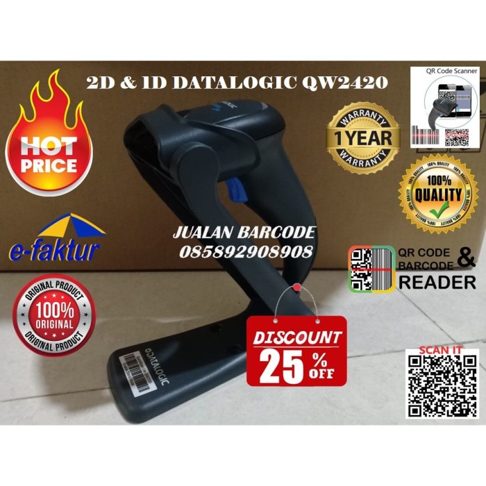 Jual BARCODE SCANNER DATALOGIC QW2420 QW2420 IMAGER LAYAR HP 2D