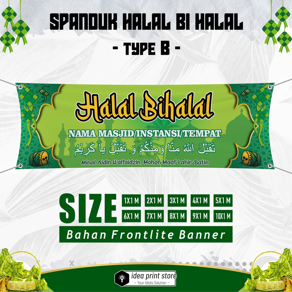 Jual SPANDUK HALAL BIHALAL 2X1 LEBARAN CUSTOM NAMA IDEAPRINTSTORE ...