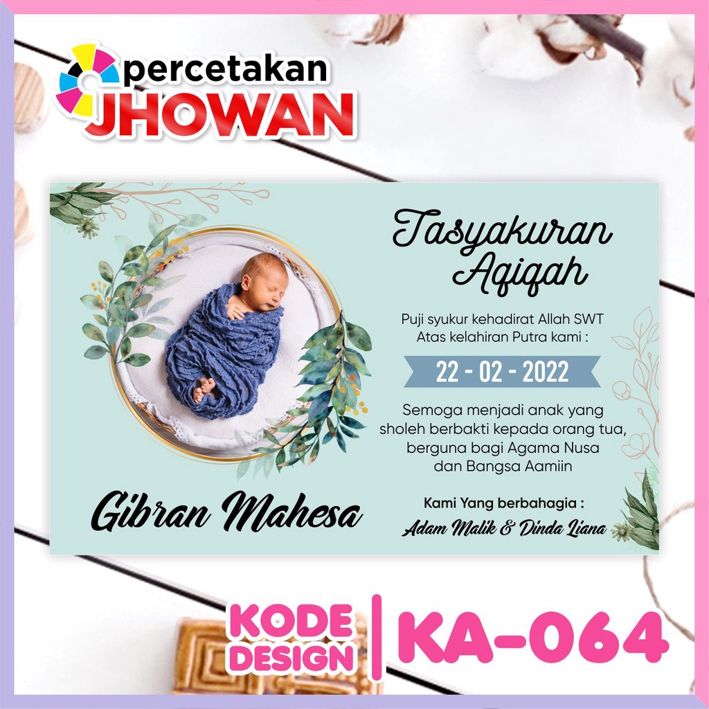 Jual Kartu Aqiqah / Kartu ucapan aqiqah tasyakuran / KembangTelur