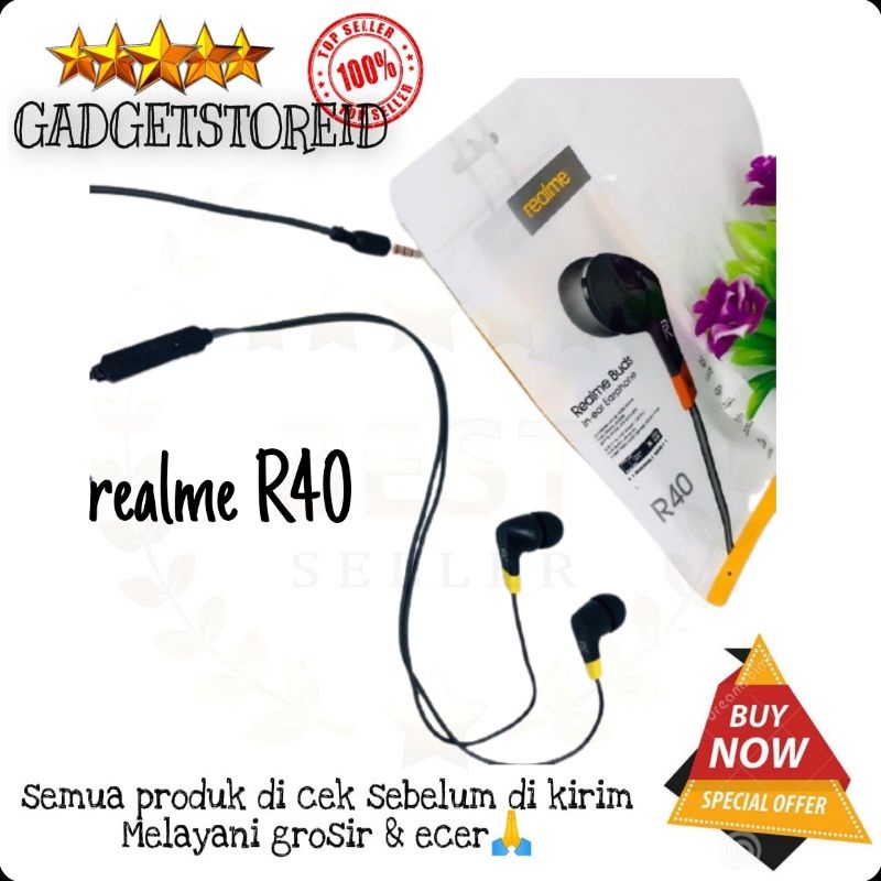 Jual GG earphone Handsfree headset realme R40 R20 extra bass