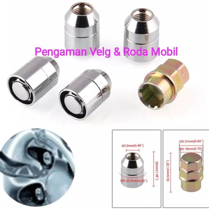 Jual Wheel Lock Kunci Roda Pengaman Velg Baut Mur Roda Toyota Honda ...