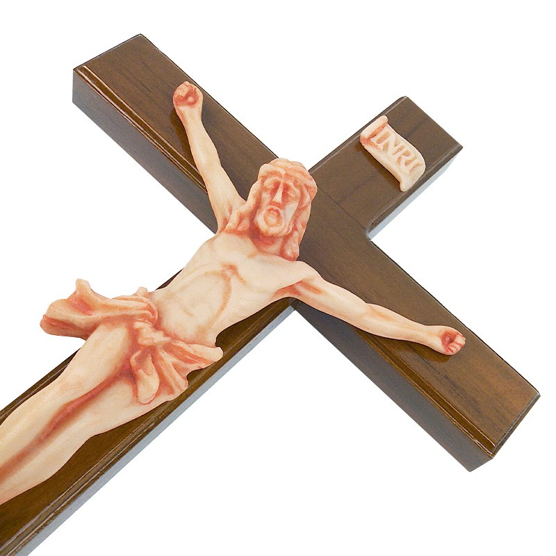 Jual Salib Dinding Kayu Jati Gantung 30 cm Corpus Patung Yesus Inri ...