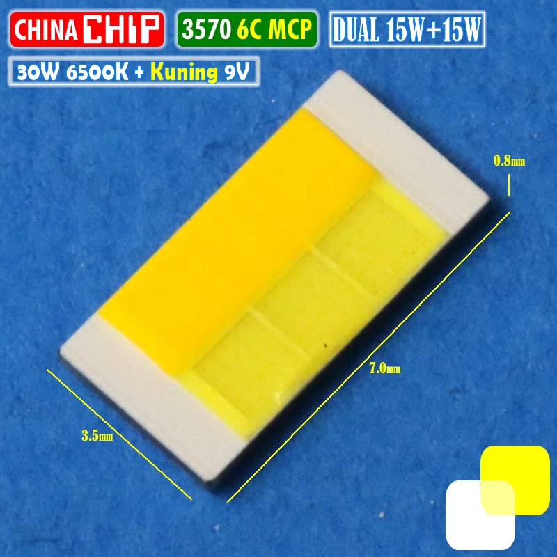 Jual Chip LED 3570 30W 6C Dual Kuning Putih MCP CSP Laser Projie BiLED ...
