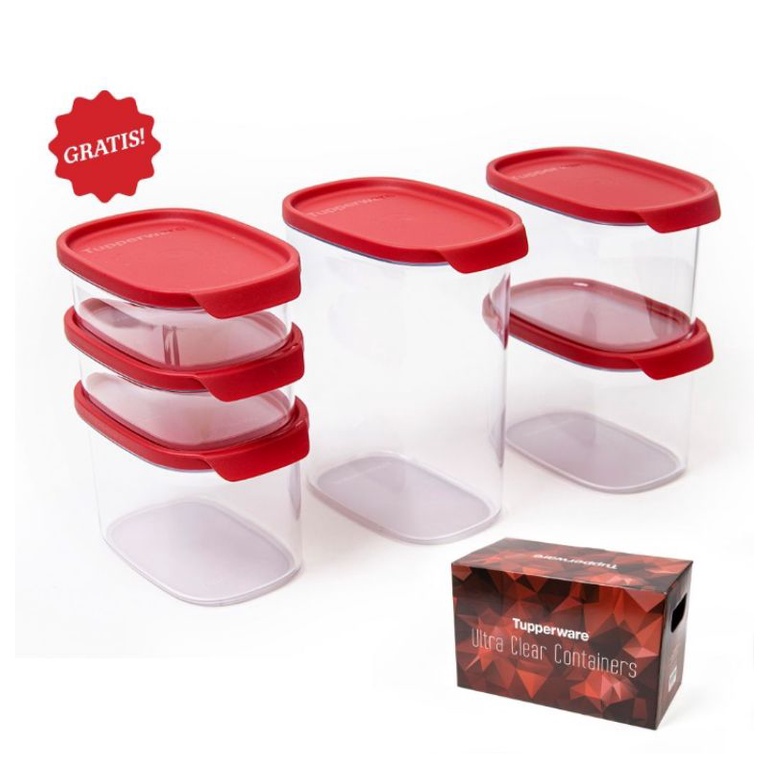 Jual ultra clear container tupperware + free / tempat penyimpanan dapur ...