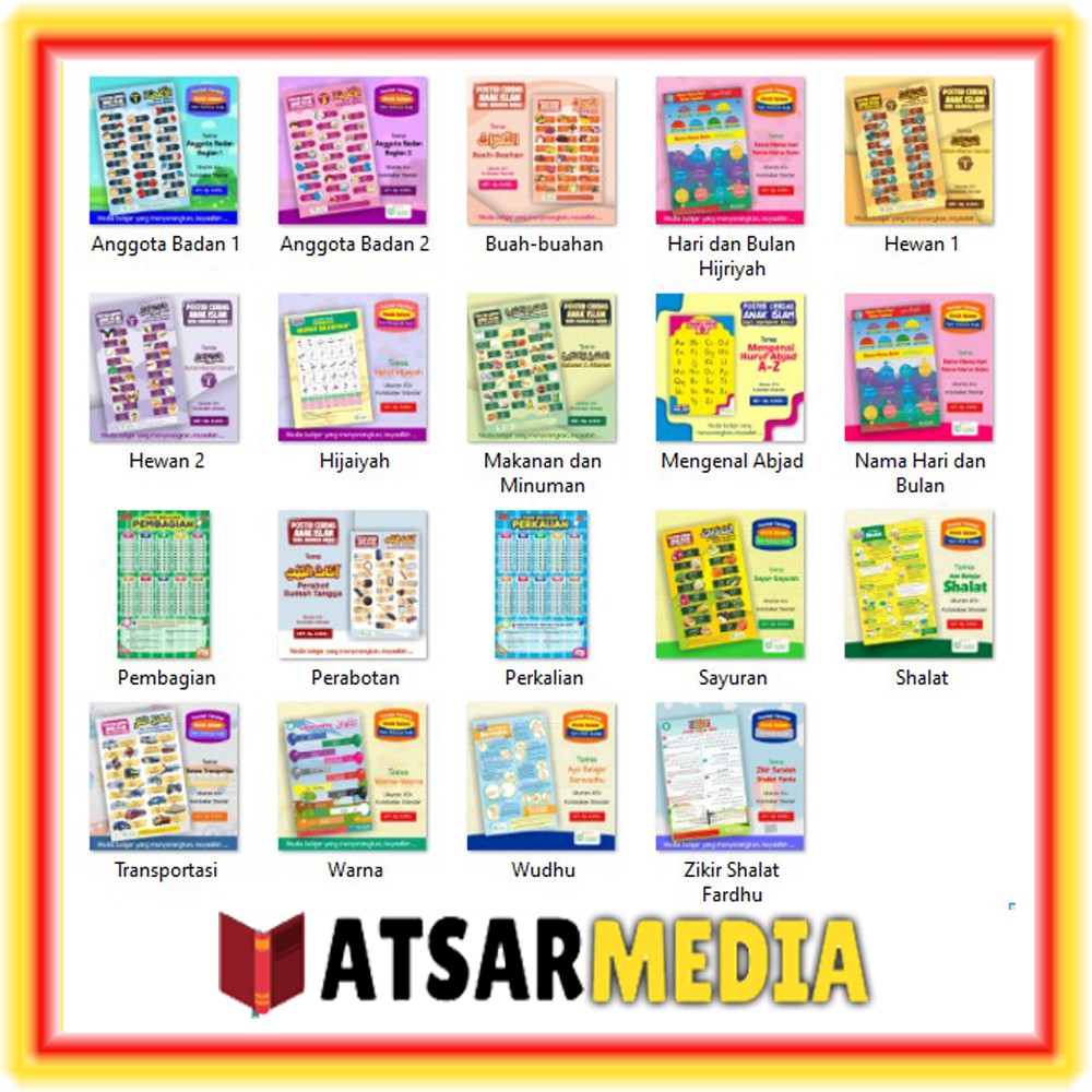 Jual Poster Edukasi Edukatif Bahasa Arab Mufradat Mufrodat Muslim ...