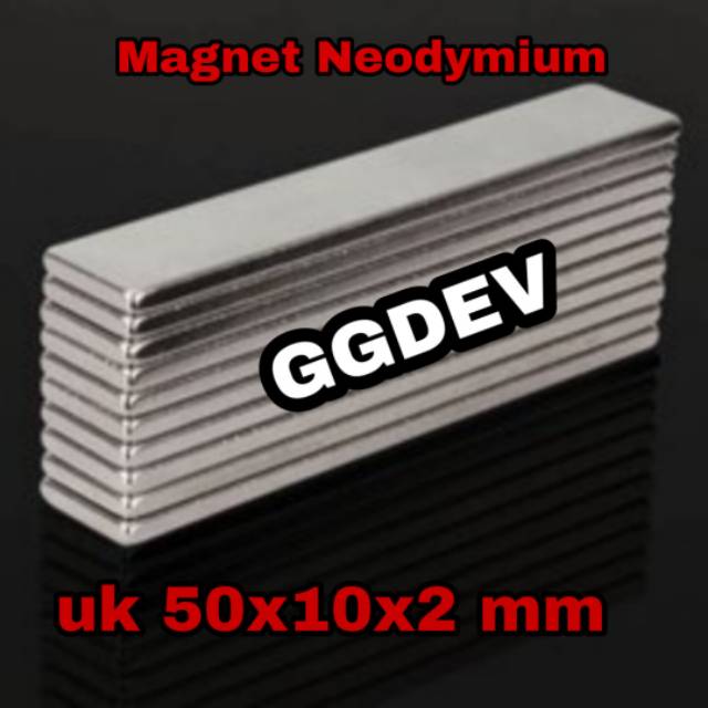 Jual Magnet Neodymium Kotak ukuran 50x10x2mm Super Kuat Magnet Rarely ...