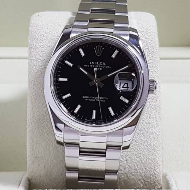 Jual Rolex Oyster Perpetual Date 115200 Black Dial Automatic | Shopee ...