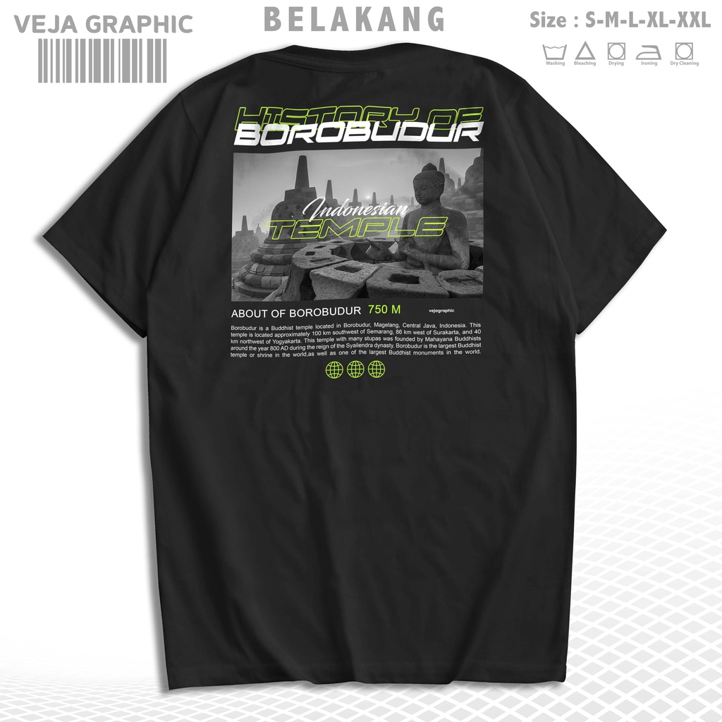 Jual VEJAGRAPHIC T-Shirt Borobudur Tample Kaos Indonesia Culture