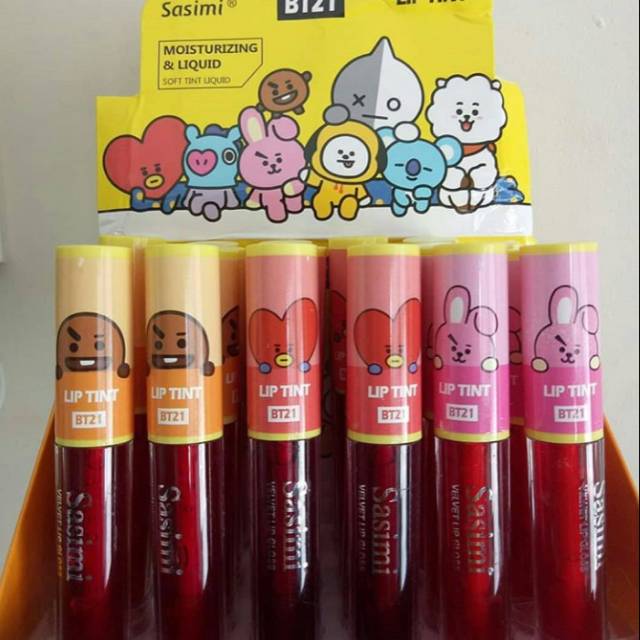 Jual BT21 LIPTINT|| LIPTINT BT21 SASIMI. LIPSTICK BT21 MERAH BIBIR ...