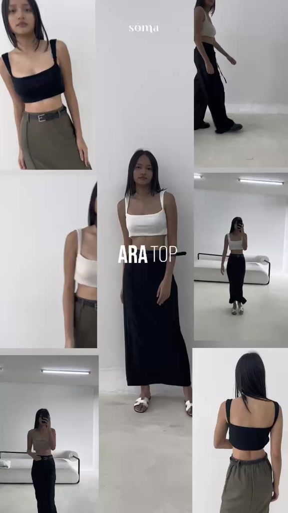 Jual ARA TOP - Ribbed Knit Square Tank Tanktop Summer Kotak Atasan Crop ...