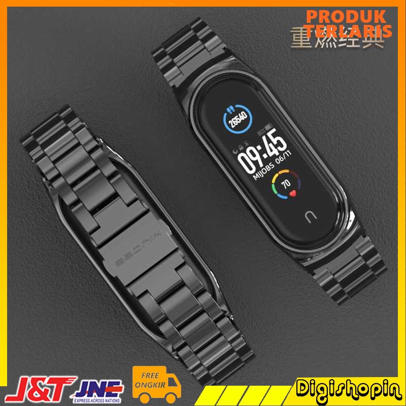 Jual Mijobs Strap Stainless Steel Untuk Xiaomi Mi Band 3 / 4 / Tali ...