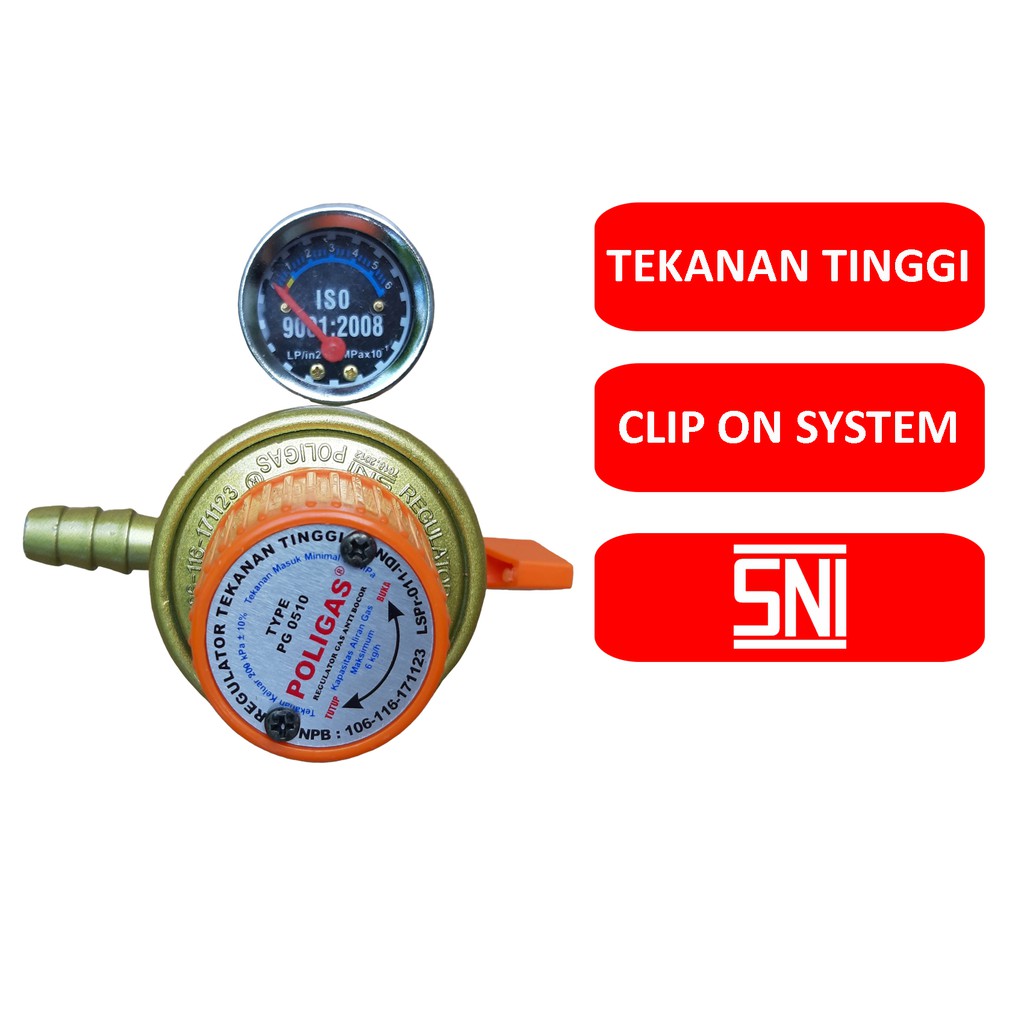 Jual Poligas Regulator Gas LPG Tekanan Tinggi High Pressure PG 0510