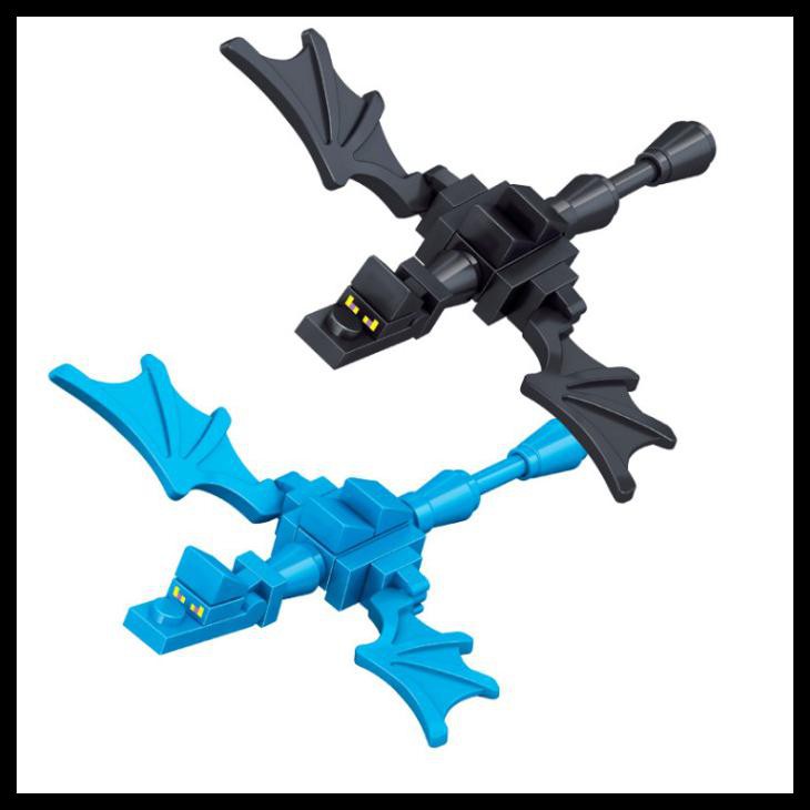 Jual Minecraft Blue Black Ender Dragon Naga Hitam Biru Minifigure Lego ...