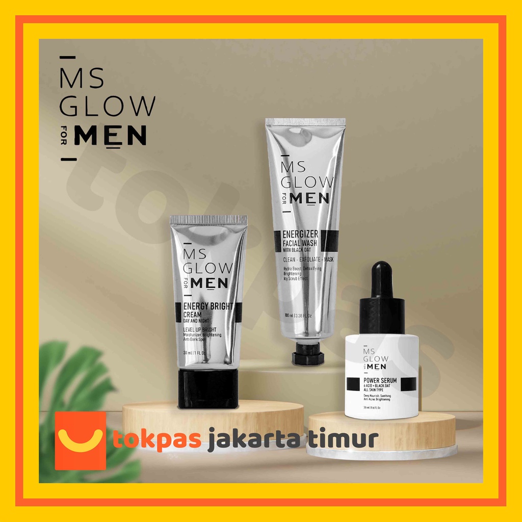 Jual Ms Glow Men Facial Wash Ml Energy Serum Ml Bright Cream