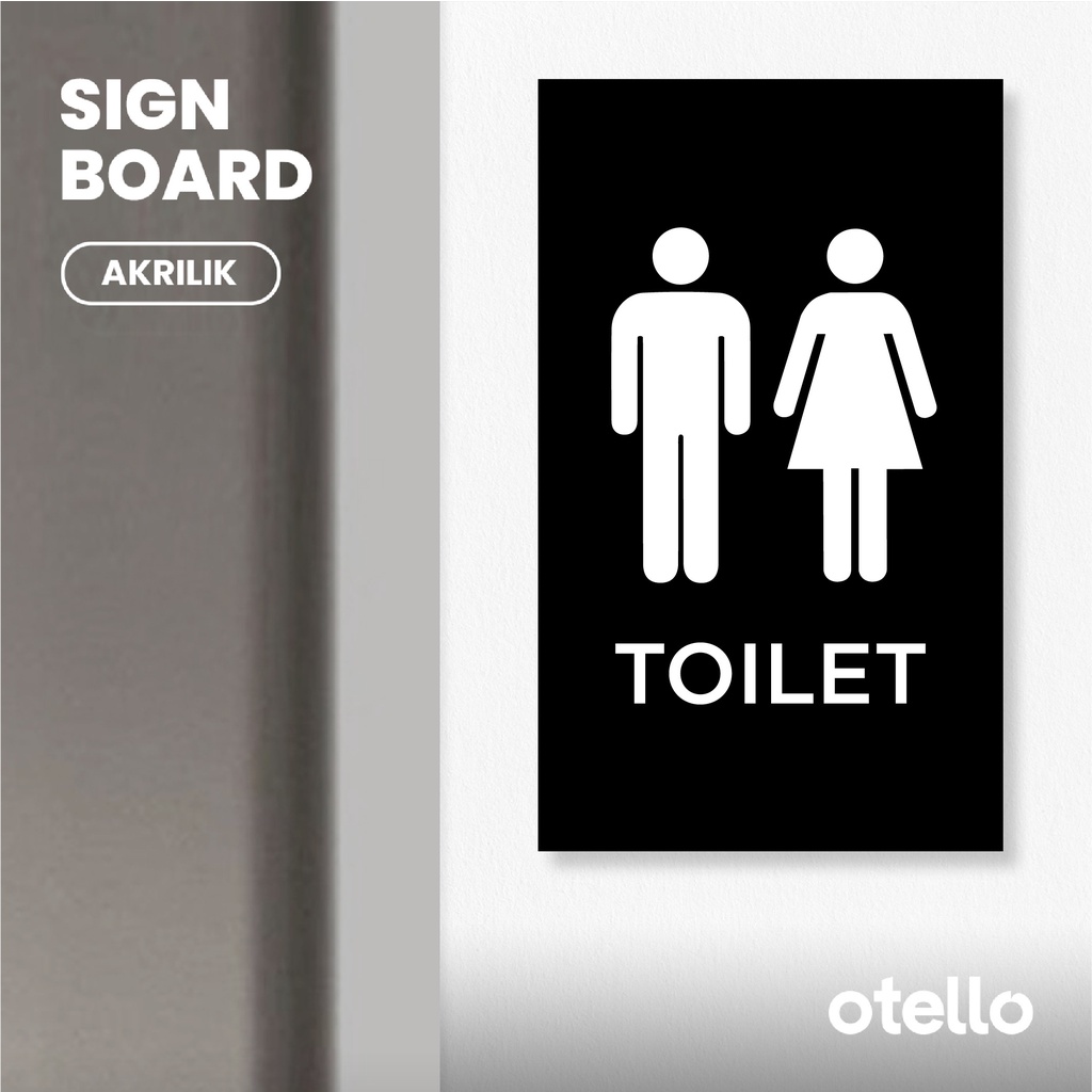 Jual Signage Toilet Pria Wanita Ikon Sign Board Akrilik Portrait Tempel