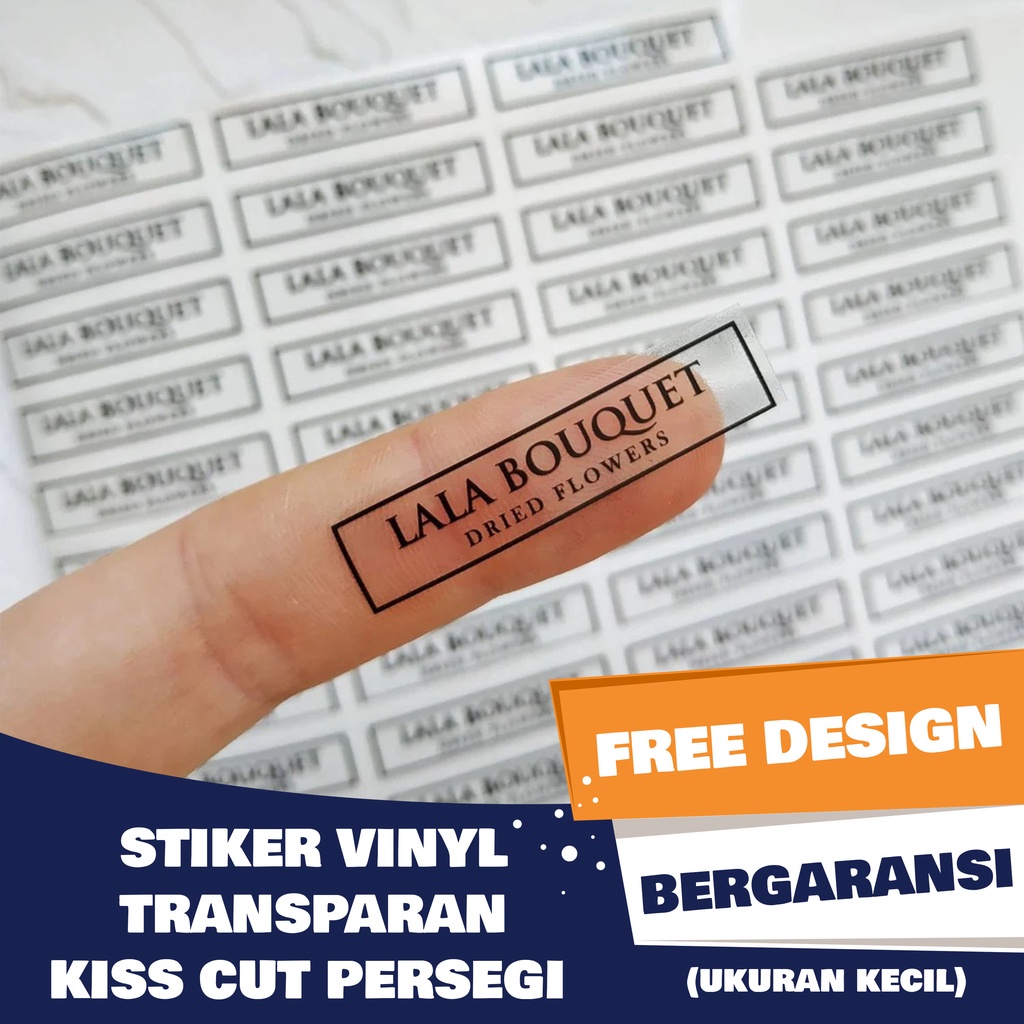 Jual Cetak Stiker Vinyl Transparan Custom Label Sticker Bening Anti Air ...