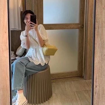 KIWI LISA Atasan Blouse Wanita Renda Korean Style