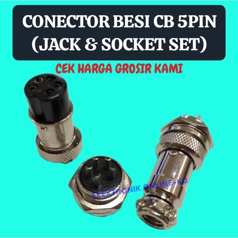 Jual CONECTOR BESI CB 5PIN (JACK & SOCKET SET) | Shopee Indonesia