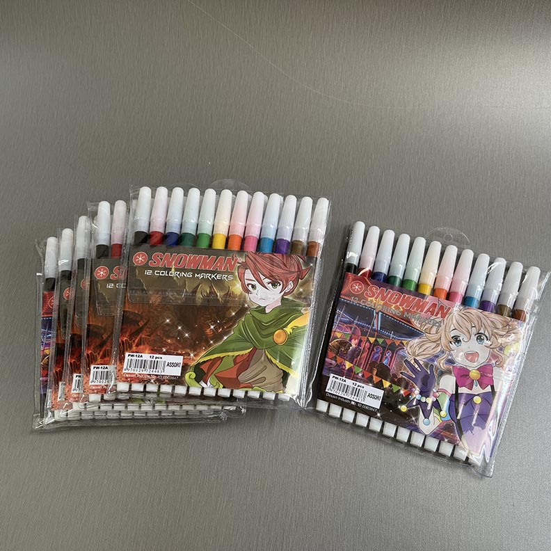 Jual SNOWMAN Spidol Warna 12 PCS PW-12A/SNOWMAN 12 Coloring Markers PW ...