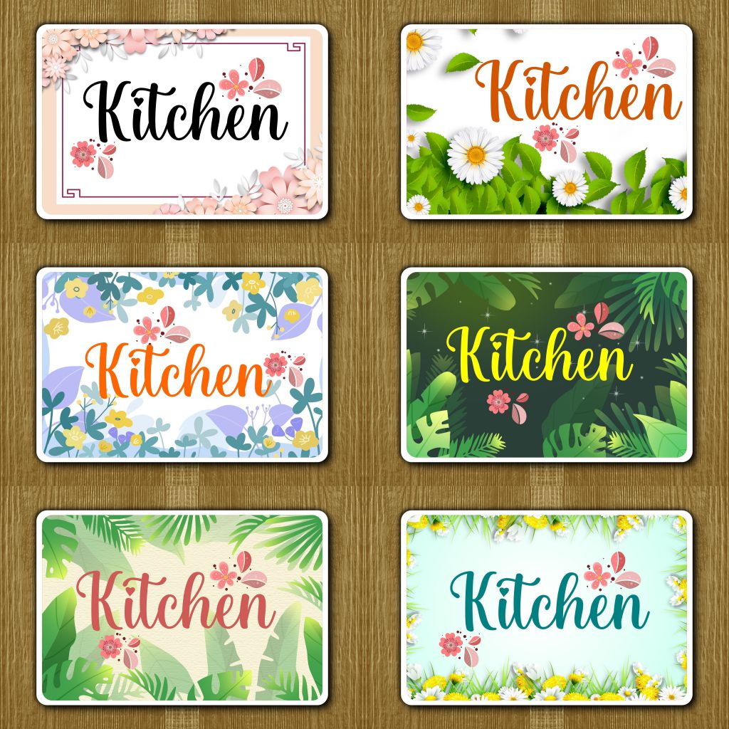 Jual ToTu Hiasan Tulisan Pintu Dapur Kitchen Motif Bunga Floral 01A