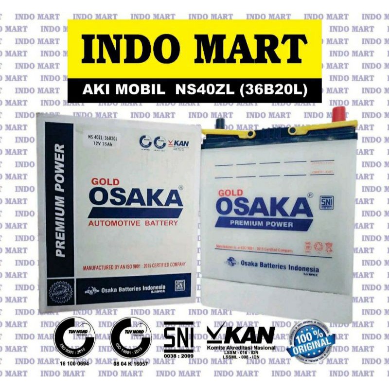 AKI MOBIL NS40ZL 36B20L AGYA AYLA SIGRA JAZZ FREED CITY BRIO MOBILIO ERTIGA KARIMUN ORIGINAL (OSAKA NS40ZL)