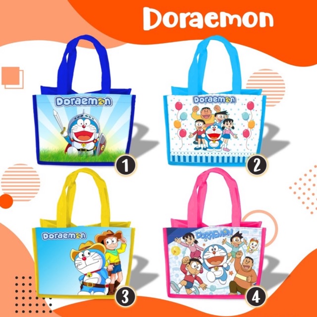 Jual Tas Ulang Tahun Doraemon Goodie Bag Kartun Tasyakuran Aqiqah