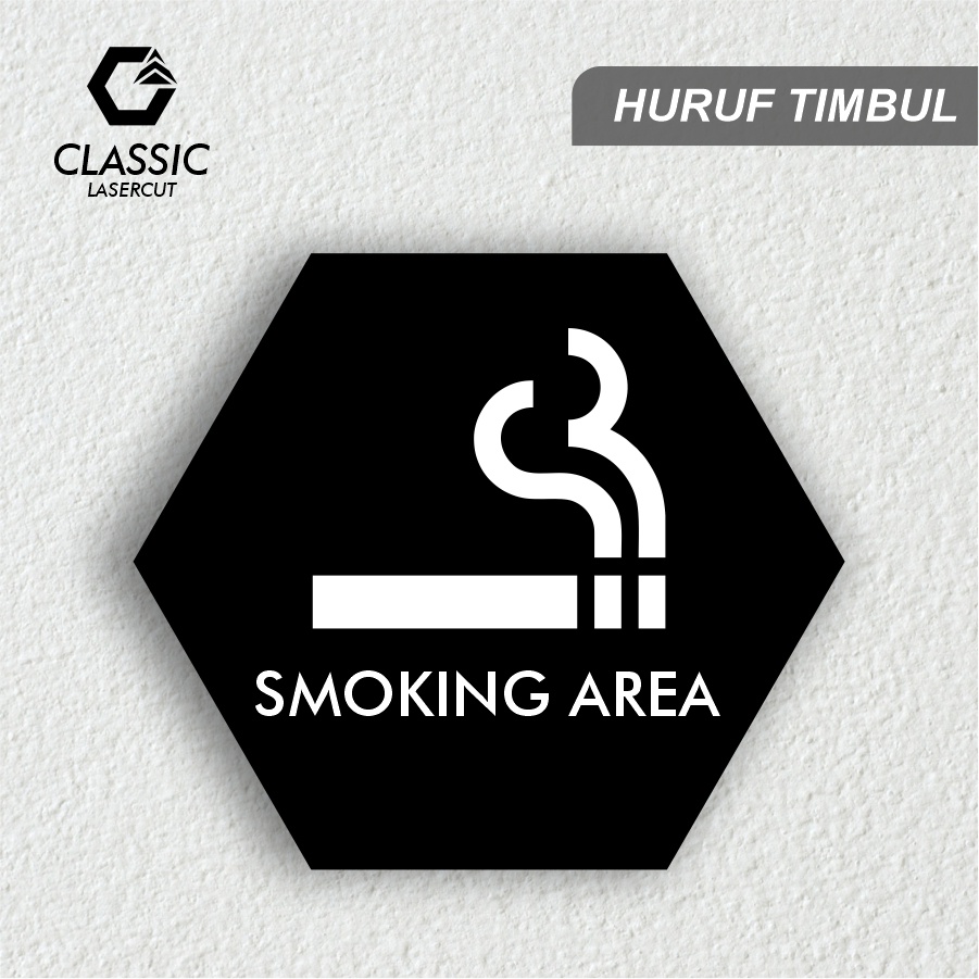 Jual Sign Board Smoking Area Sign Board Acrylic Papan Nama