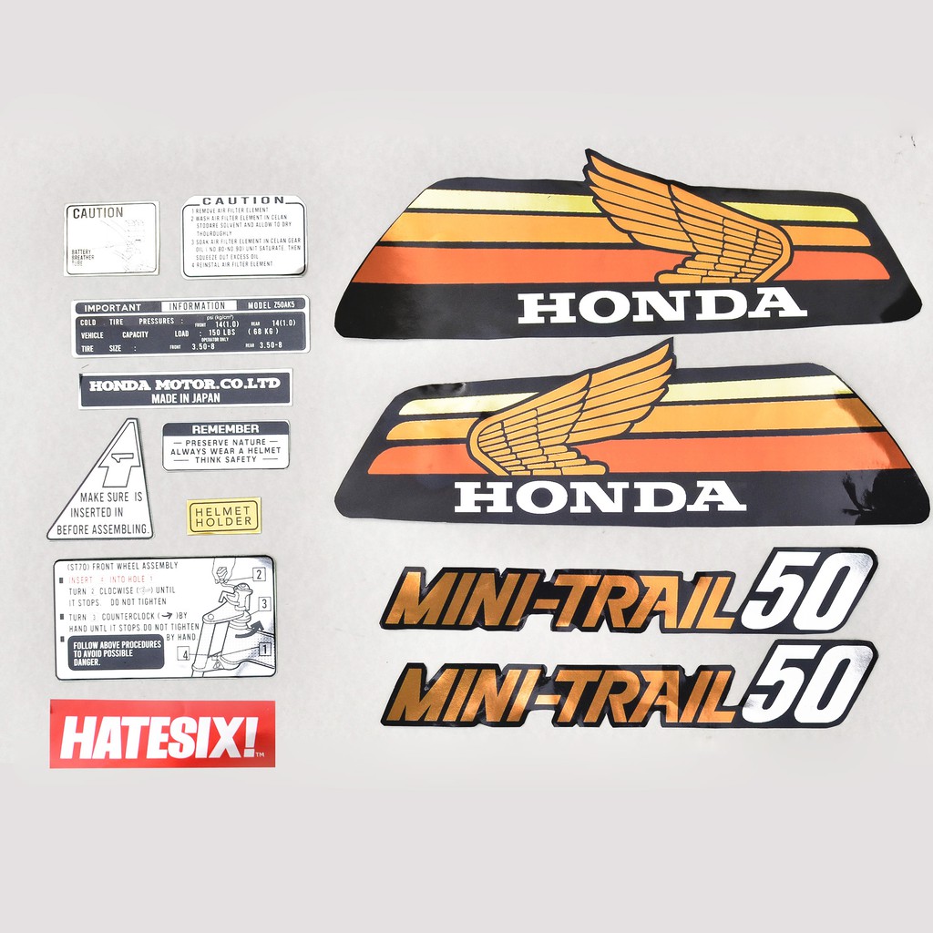 HONDA SWINGARM EXHAUST CAUTION DECAL CT90 CT110 CA 100 102 CA175 Z50