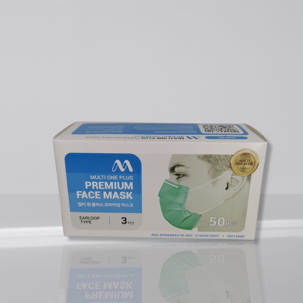 Jual Multi One Plus Masker 3 ply 50 pcs Earloop - Mask Medis 3ply 50pcs ...