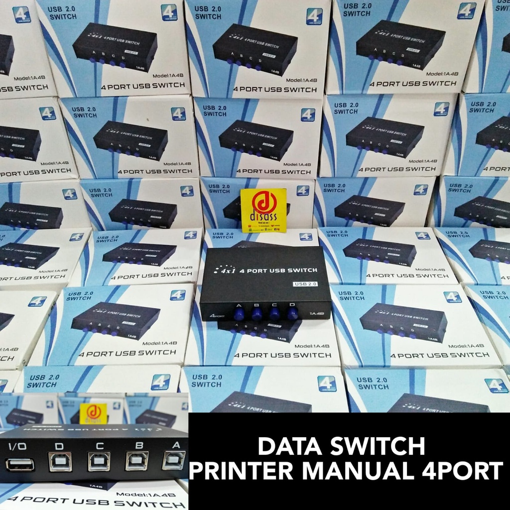 Jual DATA SWITCH 4PORT MANUAL SWITCH PRINTER 4PORT USB - DISASS JOGJA ...