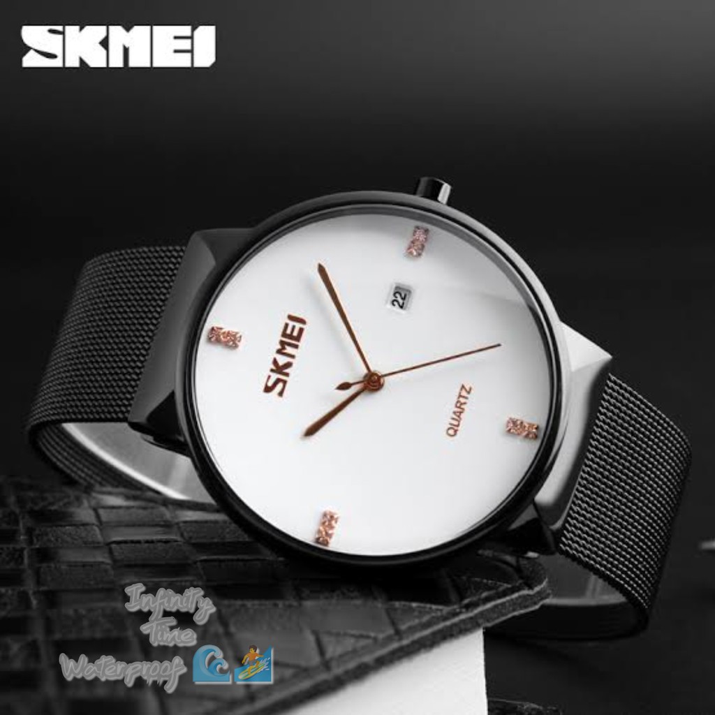 Jual Jam Tangan Cowok Skmei 9164 Analog Rantai Stainless Kualitas Original Waterproof Shopee Indonesia