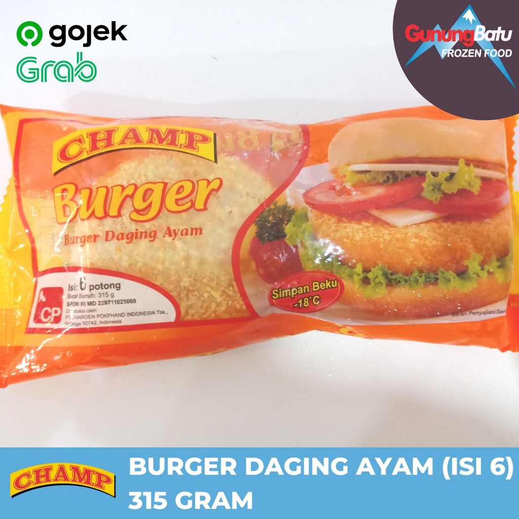 Jual Champ Burger Daging Ayam Dan Belfoods Crispy Chicken Burger Gr Shopee Indonesia