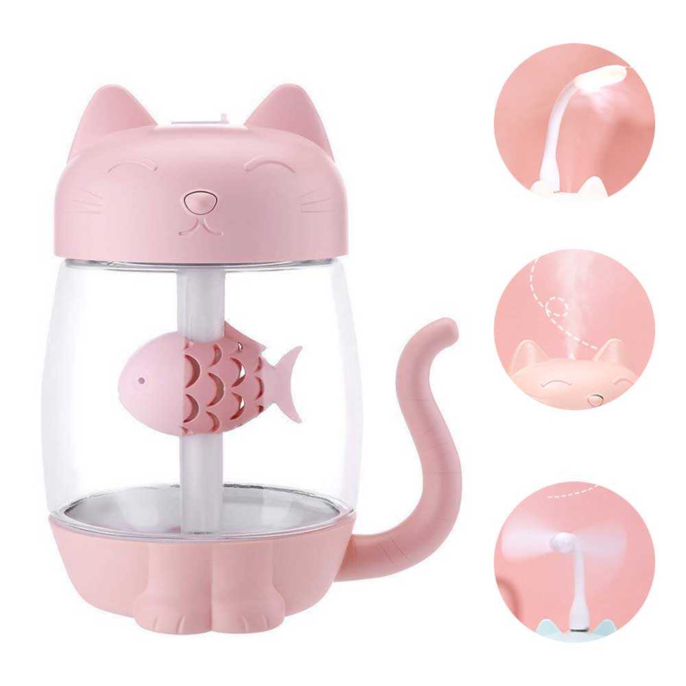 Jual 3 in 1 Air Humidifier Diffuser Aromaterapi Model Cat Kitty 350 ml