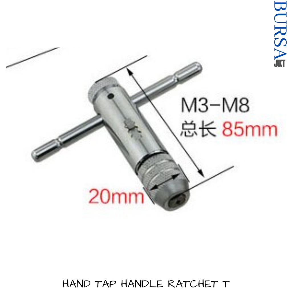 Jual HAND TAP T STANG GAGANG RATCHET ADJUSTABLE TAP WRENCH M3 -M12 ...