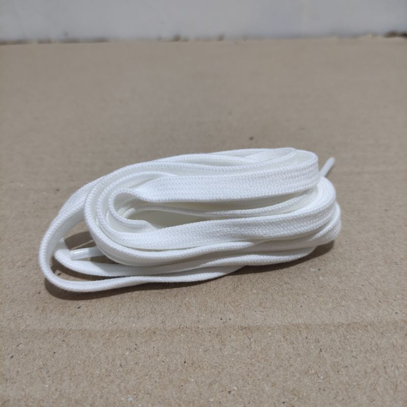 Jual SHOELACES COTTON WHITE TALI SEPATU KATUN PUTIH NATURAL 100 CM 120