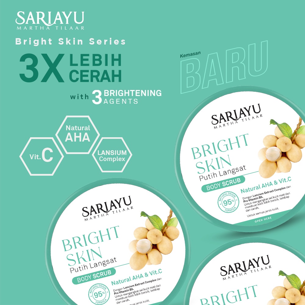 Jual Sariayu Bright Skin Putih Langsat Body Scrub 175gr JB Shopee Indonesia