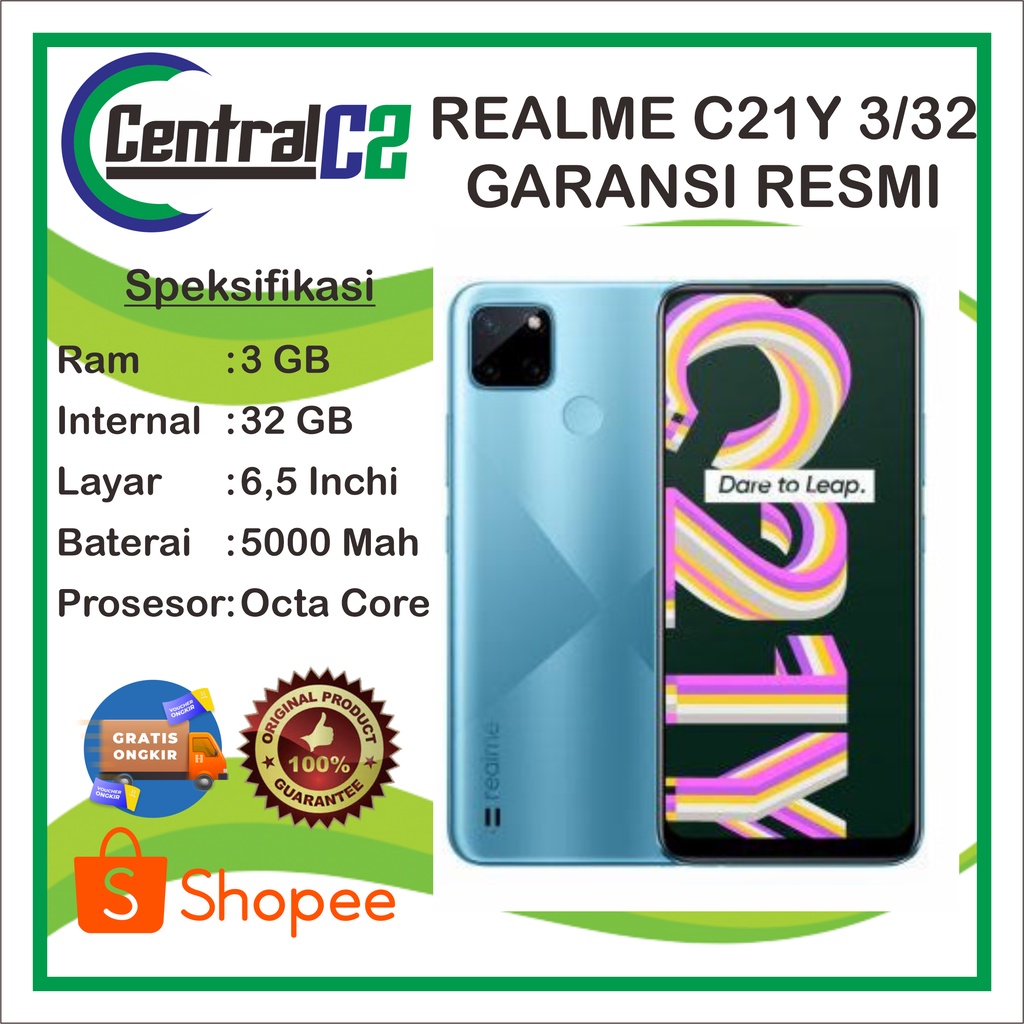 Jual REALME C21Y 3/32GB GARANSI SEGEL RESMI REALME INDONESIA | Shopee ...