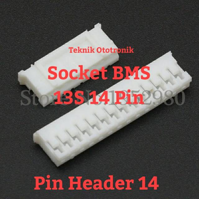 Jual Soket BMS 13S 14 pin header housing terminal socket white hosing ...