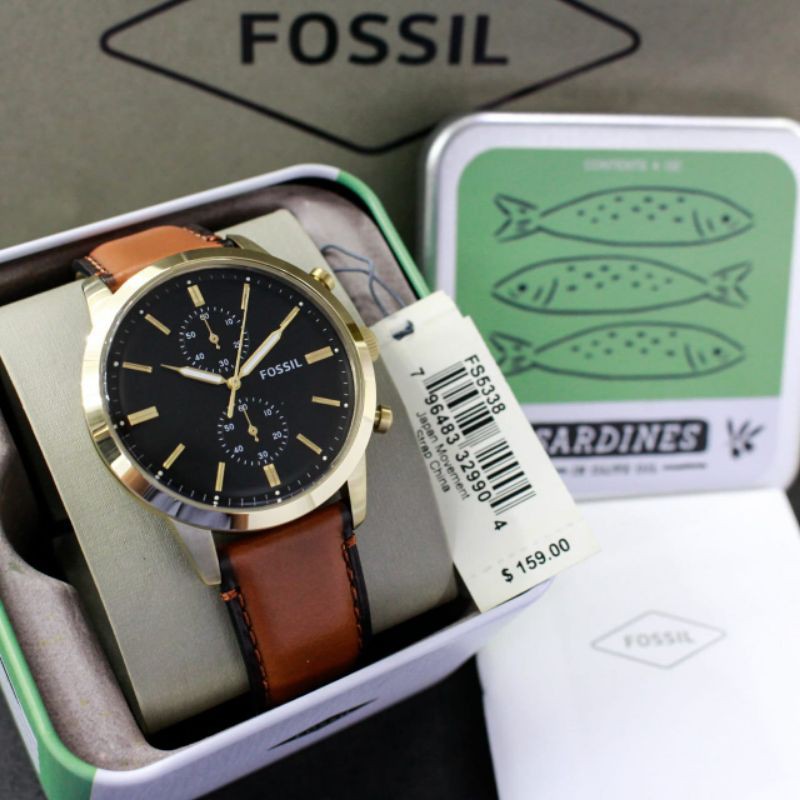 ORIGINAL JAM TANGAN PRIA FOSSIL FS 5437 LEATHER STRAP