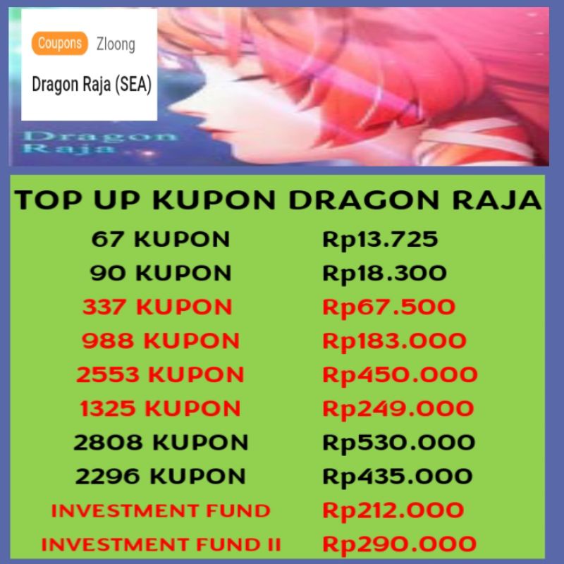 Jual KUPON DRAGON RAJA (SEA) TOPUP | Shopee Indonesia