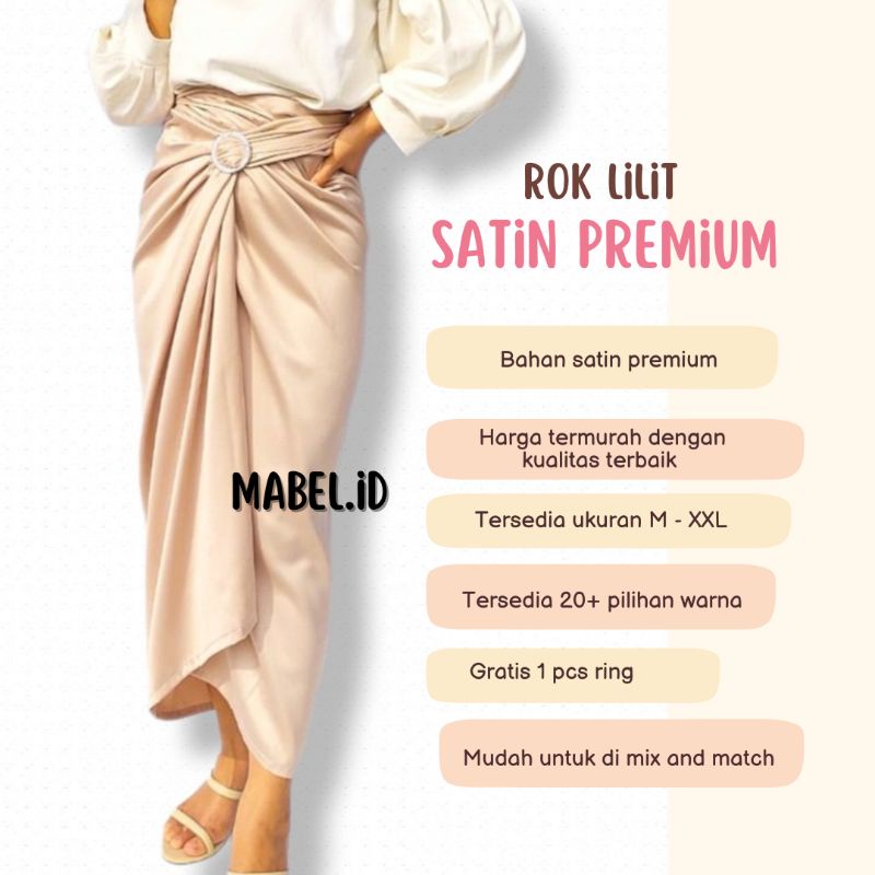 Jual Rok lilit Satin polos premium | Wrap Skirt | Shopee Indonesia